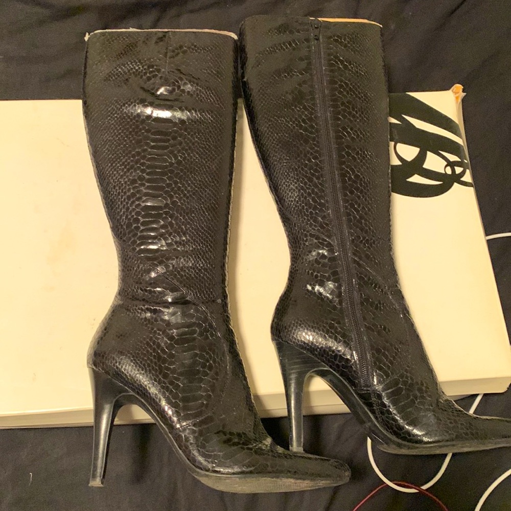 Black Faux Snakeskin